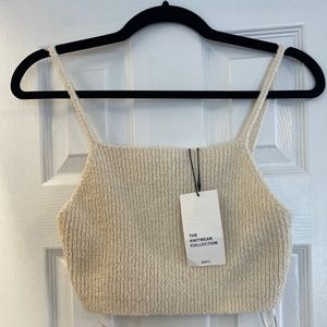 Zara cream knit crop top
